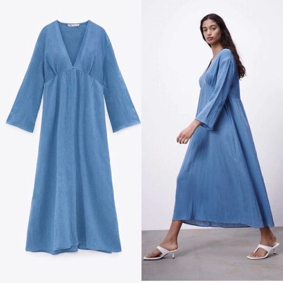 Zara Linen Blend Dress - Picture 4 of 11